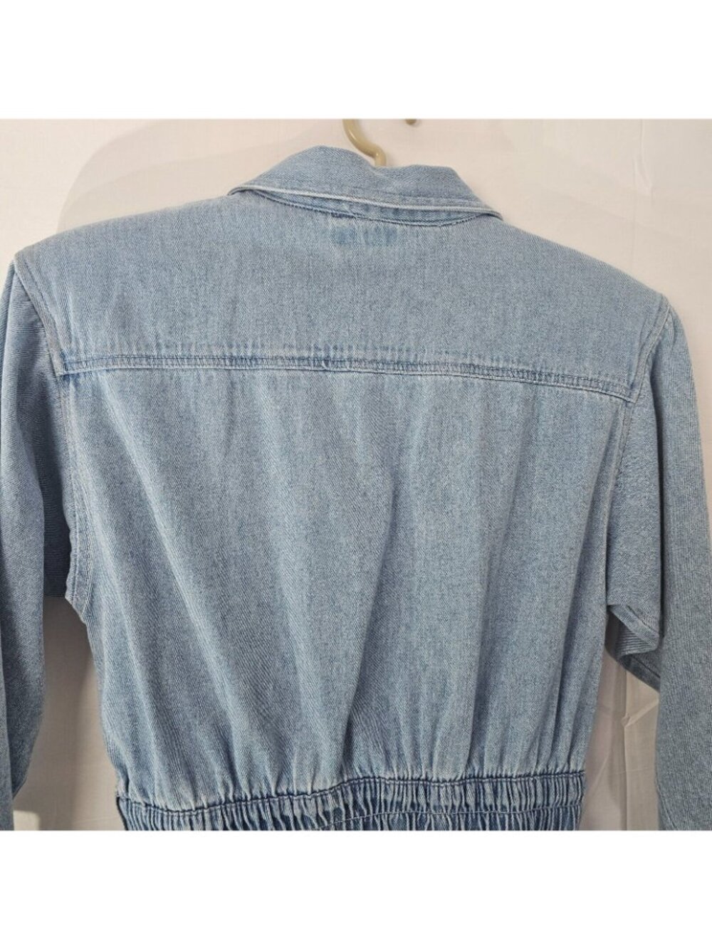 Vintage Fads Midi Jean Dress Womens 8 Denim Button Up Long Sleeve Pocket Collar - Picture 8 of 8